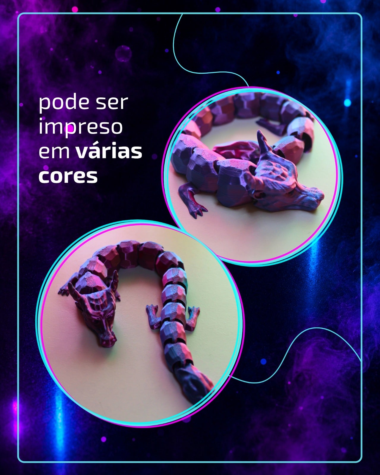 Dragão Multicor Articulado