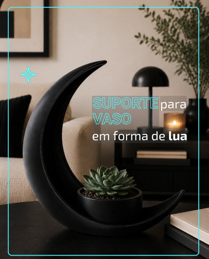 Suporte para Vaso em Forma de Lua