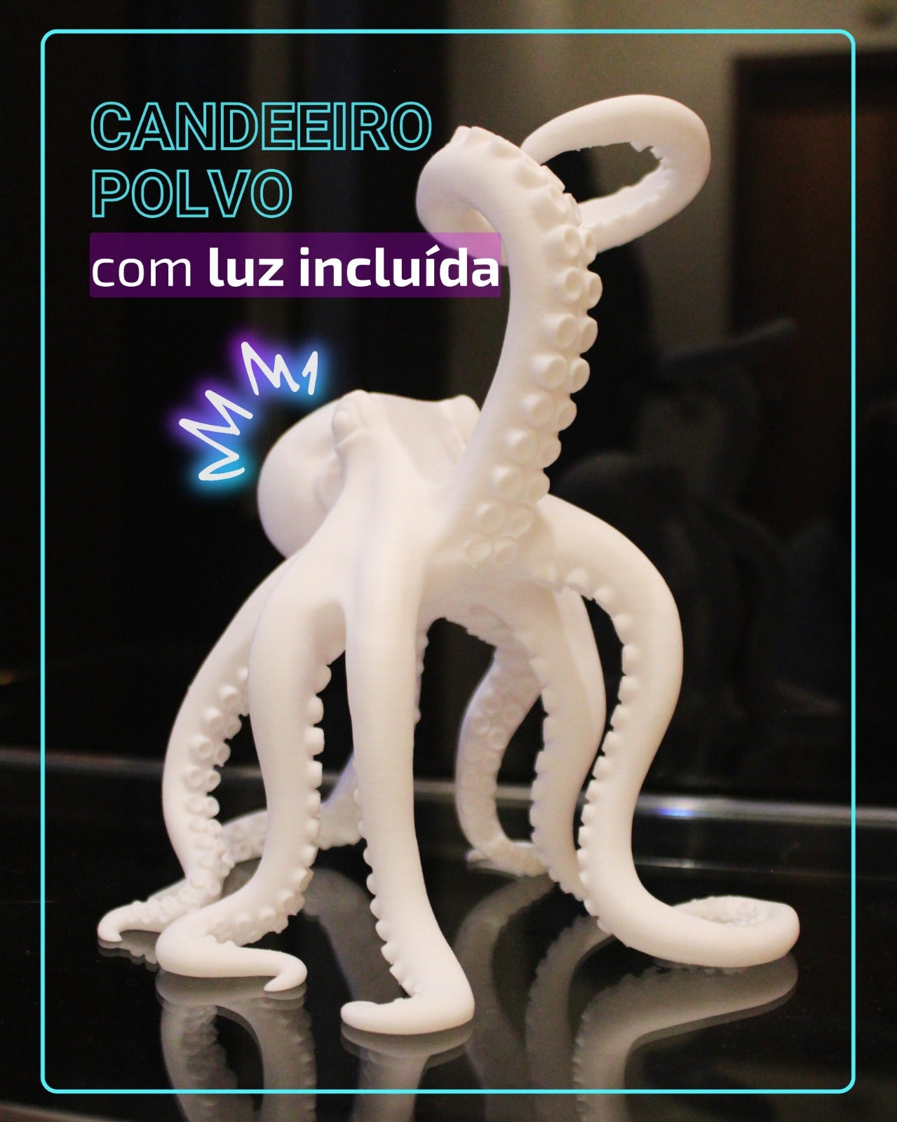 Candeeiro Polvo com Luz LED